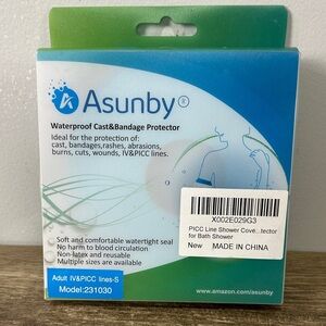 Asunby Waterproof Cast, Bandage, IV&PICC line Protector Lines-S Model:231030 NEW